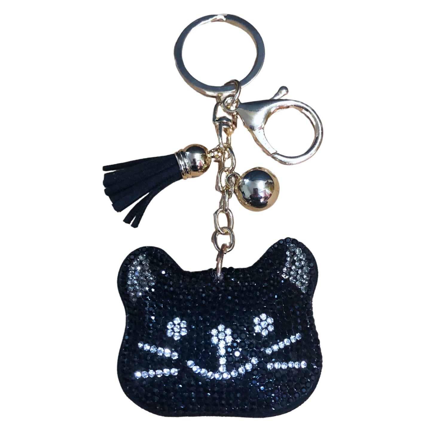 Popfizzy Bling Black Cat Keychain for Women, Cat Key Chains for Car Keys, Cat Keychain Accessories, Cat Gifts for Cat Lovers