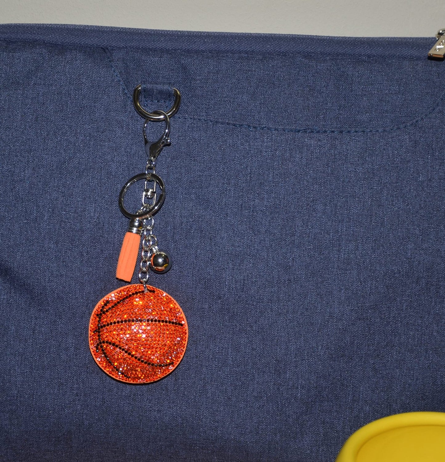Popfizzy Bling Basketball Keychain for Women, Bag Charm, Basketball Gift for Girls