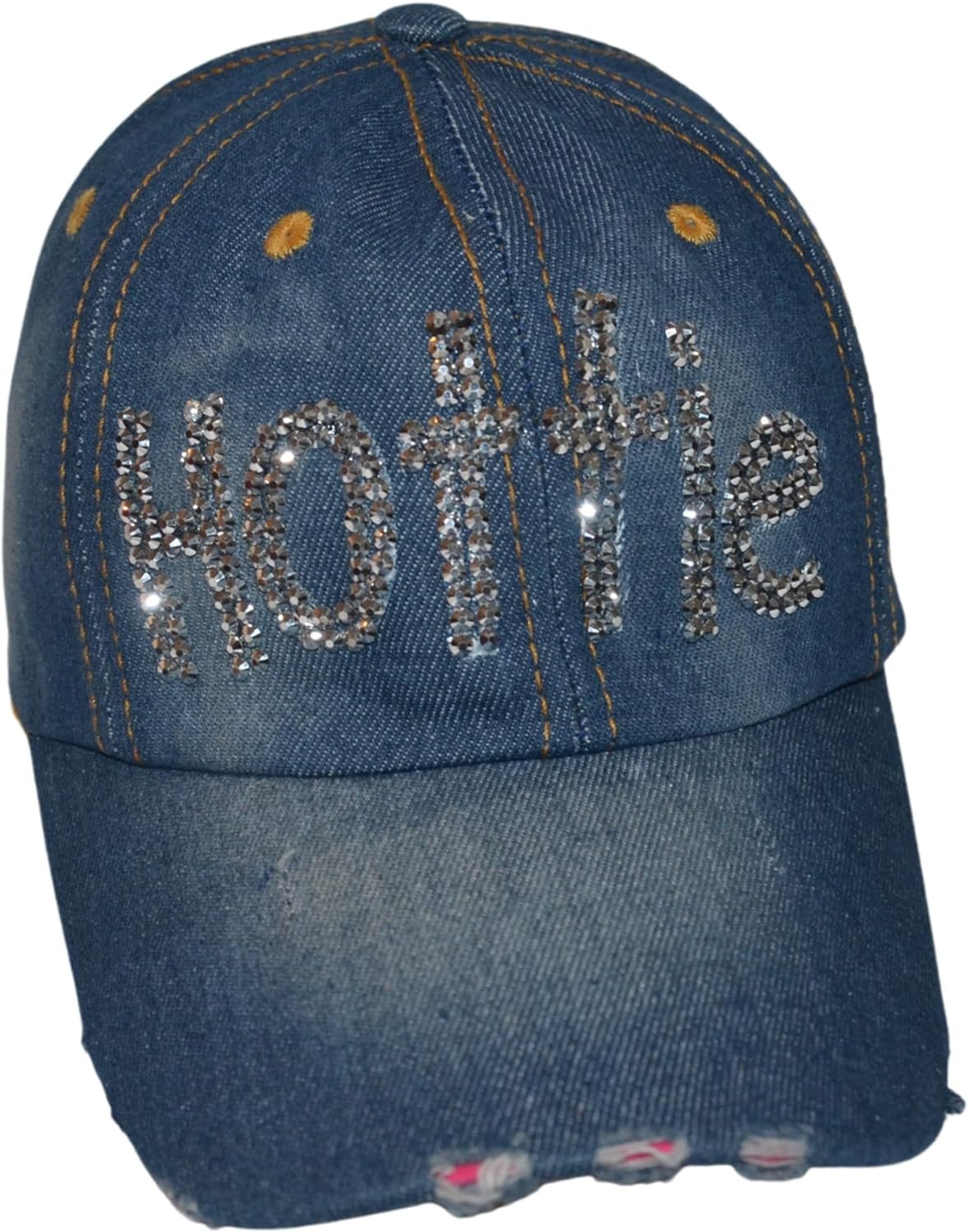 Women's Bling Pink Las Vegas Cap, Bejeweled Rhinestone Baseball Cap, Distressed Pink Hat for Women, Bling Gifts for Women