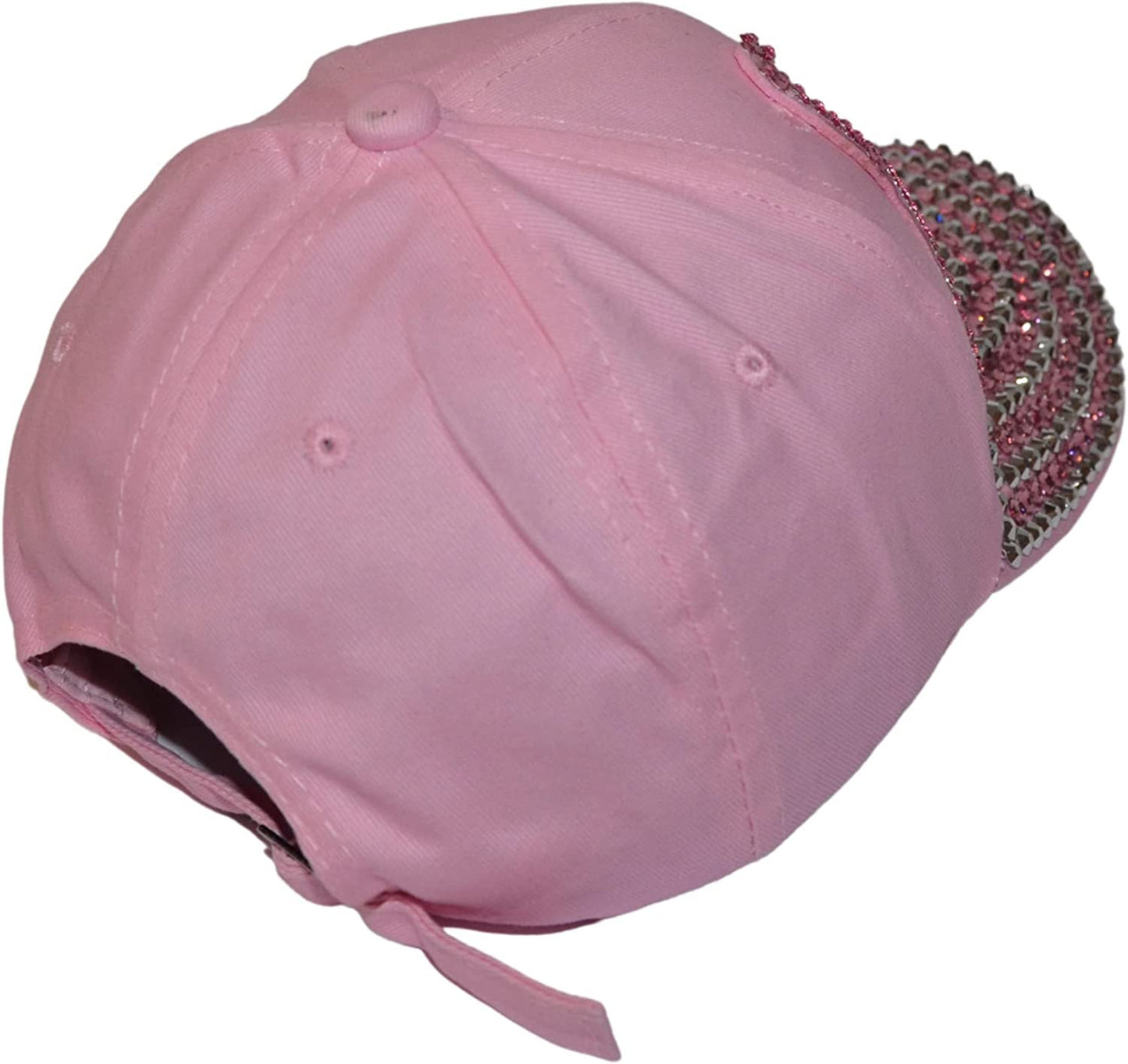 Popfizzy Womens Bling Cap, Rhinestone Baseball Cap, Bejeweled Distressed Denim Hat, Bling Gifts for Women