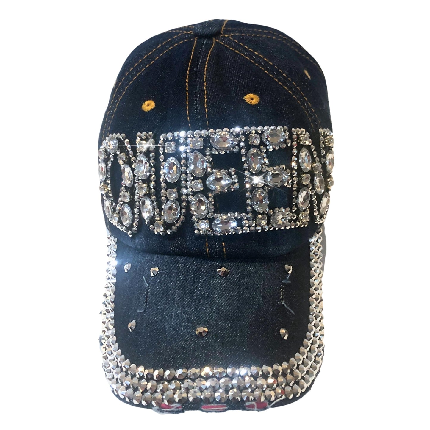 Popfizzy Queen Hats for Women, Bedazzled Queen Gifts, Bling Hats for Women, Sparkly Rhinestone Hat, Trendy Queen Accessories