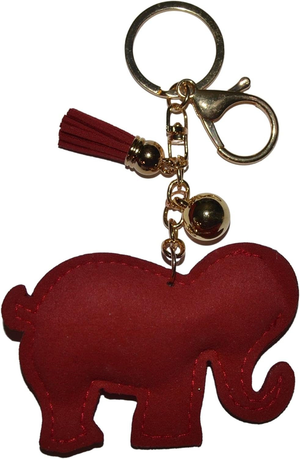 Popfizzy Red Elephant Keychains for Women and Girls, Bling Backpack Key Chain for Animal Lovers, Rhinestone Purse Charms