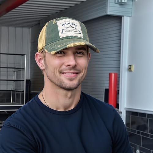 Popfizzy That's a Terrible Idea Funny Trucker Hats for Women and Men, Terrible Gifts, Funny Gifts for Friends (Terrible Idea)