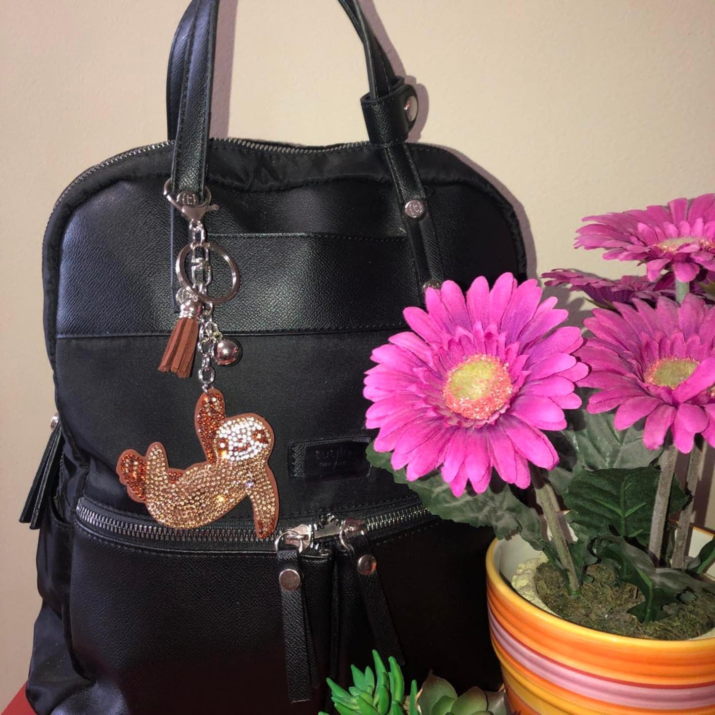 Bling Sloth Keychain Accessories for Women, Purse Charms for Handbags, Car Keys Keychain