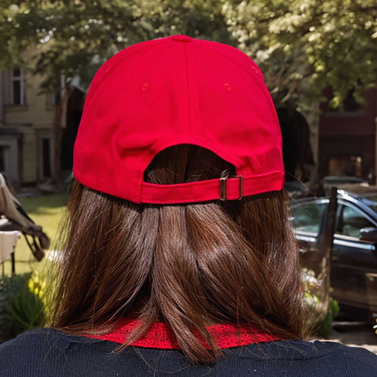 Red Rhinestone Princess Crown Hat, Sparkly Adjustable Baseball Cap for Women and Girls