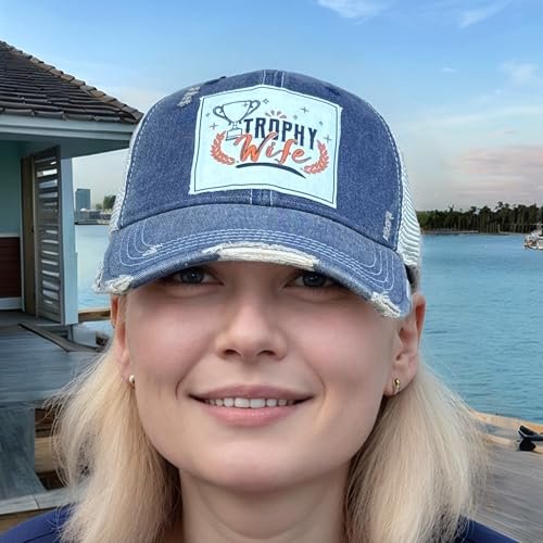 Popfizzy Funny Trophy Wife Hat for Women, Bride Baseball Hat, Bride and Groom Hat, Gift for Wife, Engaged Gift (Trophy Wife)