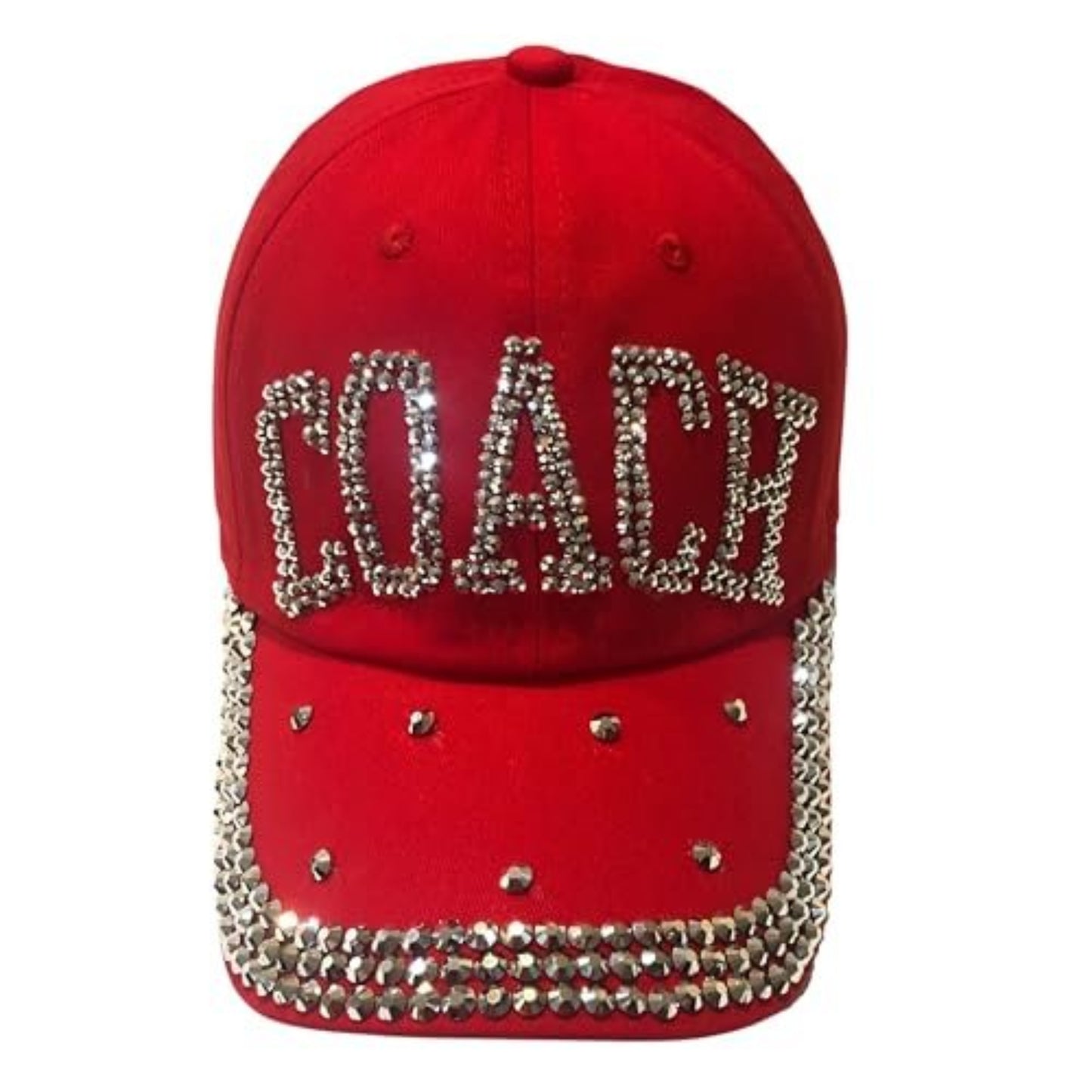 Popfizzy Bling Coach Hat with Rhinestones for Women, Best Cheer Coach Hat, Soccer Coach, Baseball Coach, Sports Coach Gifts