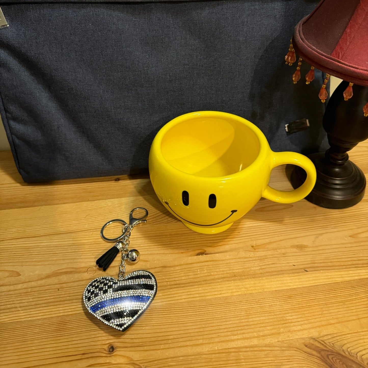 Popfizzy Police Keychain for Women and Girls, Thin Blue Line Backpack Key Chain, Purse Charm, Gifts for Police Officers Women