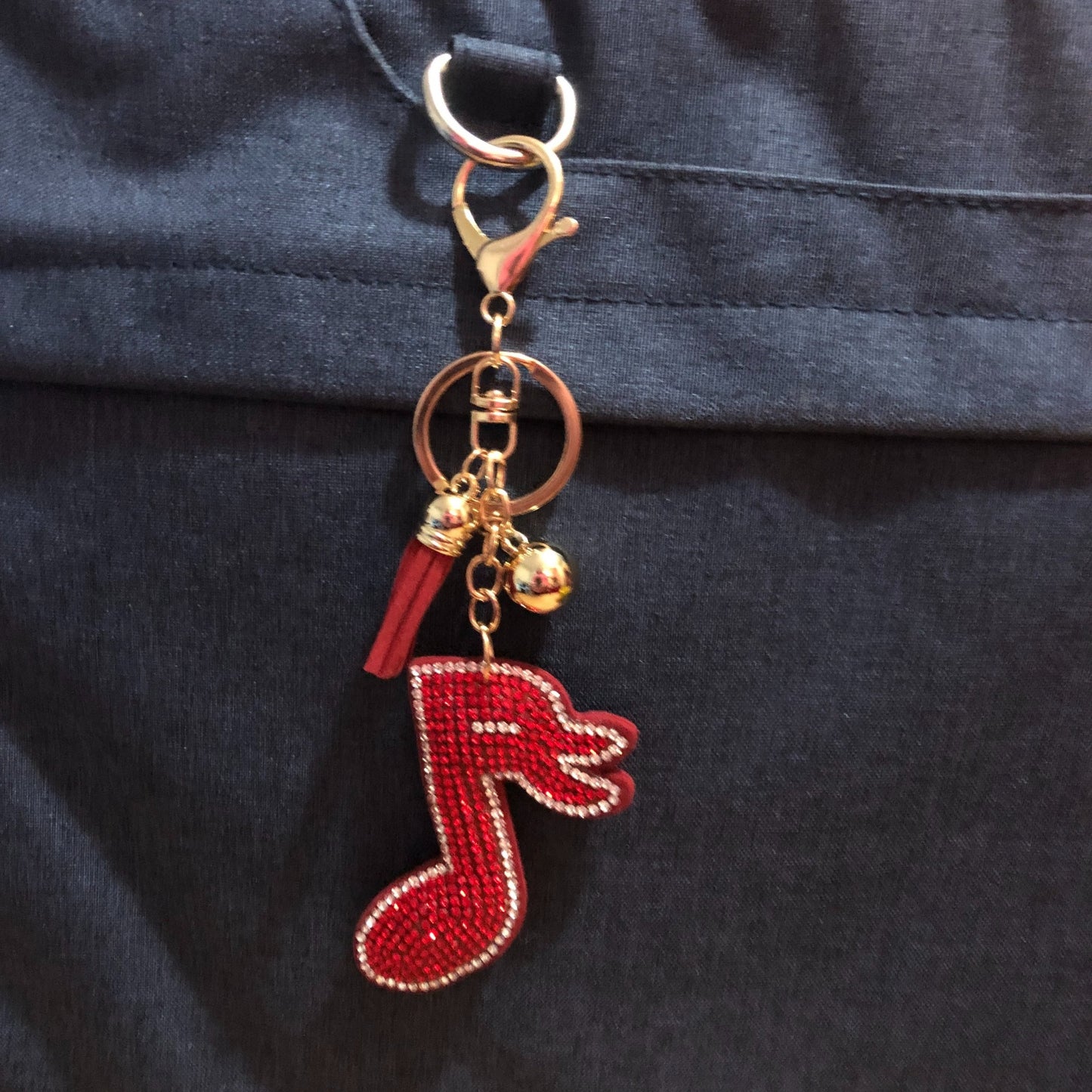 Music Note Keychain for Women and Girls Rhinestone Purse Charms Bling Backpack Accessories, Cute Key Fob Key Chain
