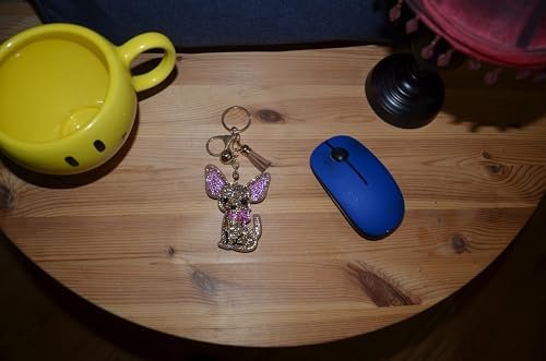 Popfizzy Bling Chihuahua Keychain for Women, Purse Bag Charm