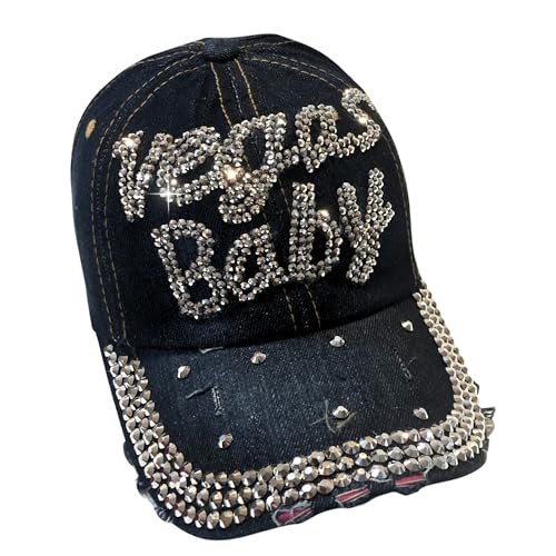 Popfizzy Bling Vegas Baby Baseball Cap for Women, Vegas Gifts for Women, Gifts for Women Who Gamble