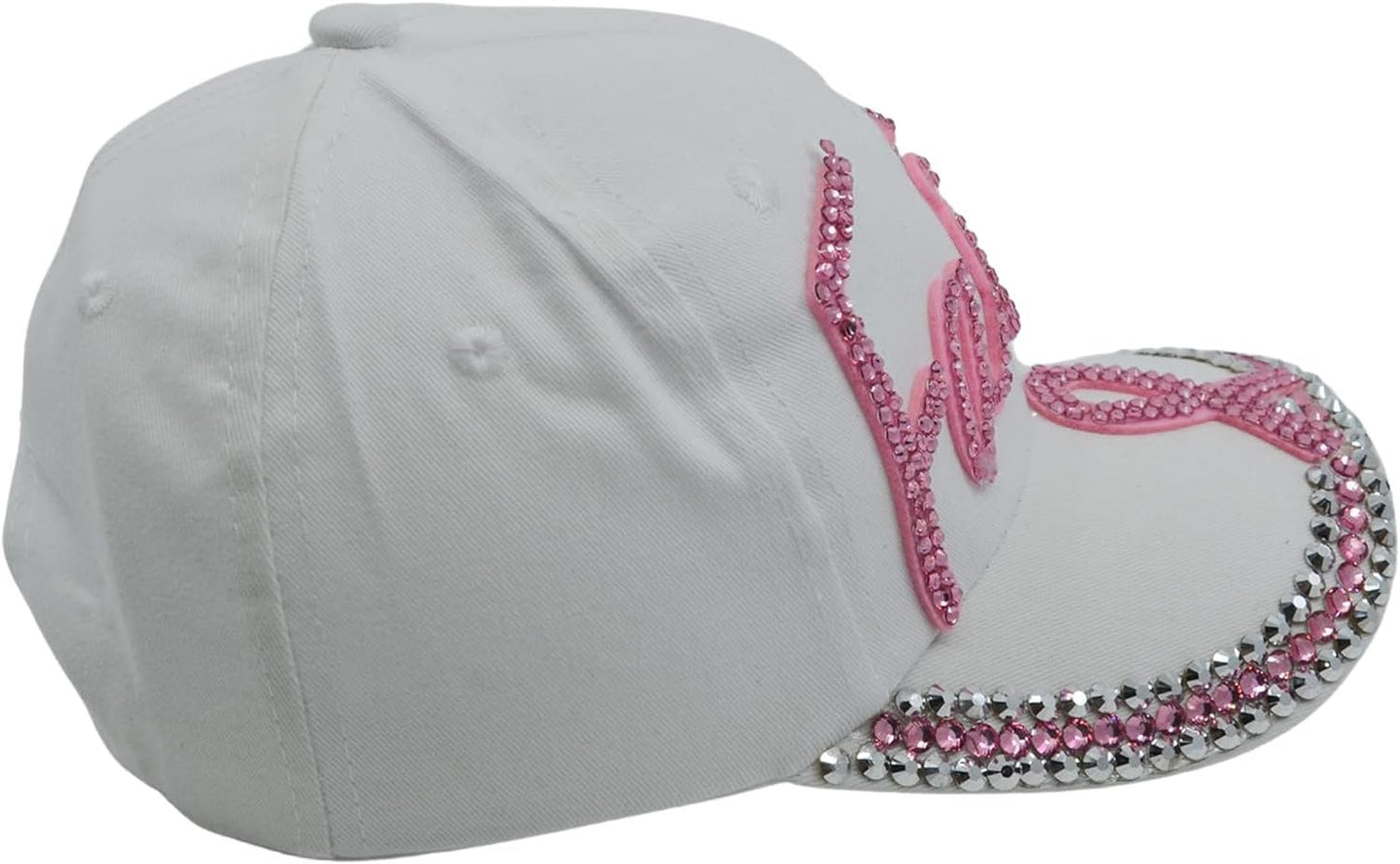 Popfizzy Women’s Faith Pink Ribbon Hat, Bling Adult Baseball Hat