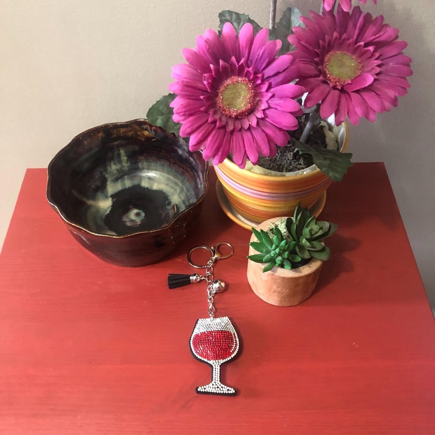 Popfizzy Rhinestone Keychain Accessories for Women, Car Keys Keychain Charms, Cute Keychain, Bling Purse Charms for Handbags