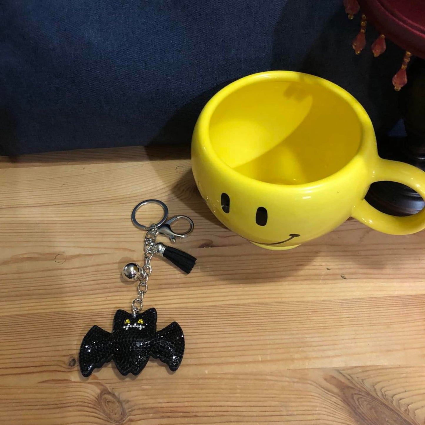 Popfizzy Bling Black Bat Keychain for Women and Girls, Rhinestone Purse Charms for Handbags, Goth Gifts for Her, Spooky Gifts for Women