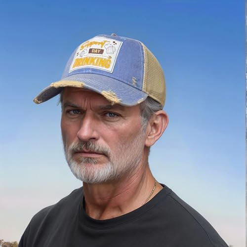 Popfizzy Support Day Drinking Hat, Distressed Beer Drinking Hat for Drinkers, Unisex Adult Humor Caps (Support Day Drinking)