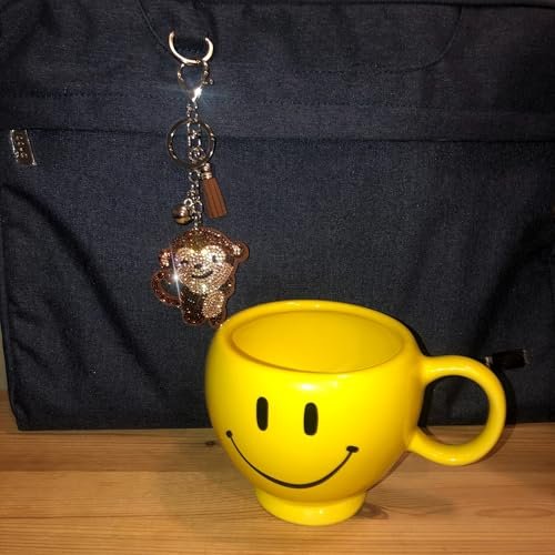 Popfizzy Brown Monkey Keychain Accessories, Animal Backpack Key Chain, Rhinestone Purse Charms for Handbags, Monkey Gifts