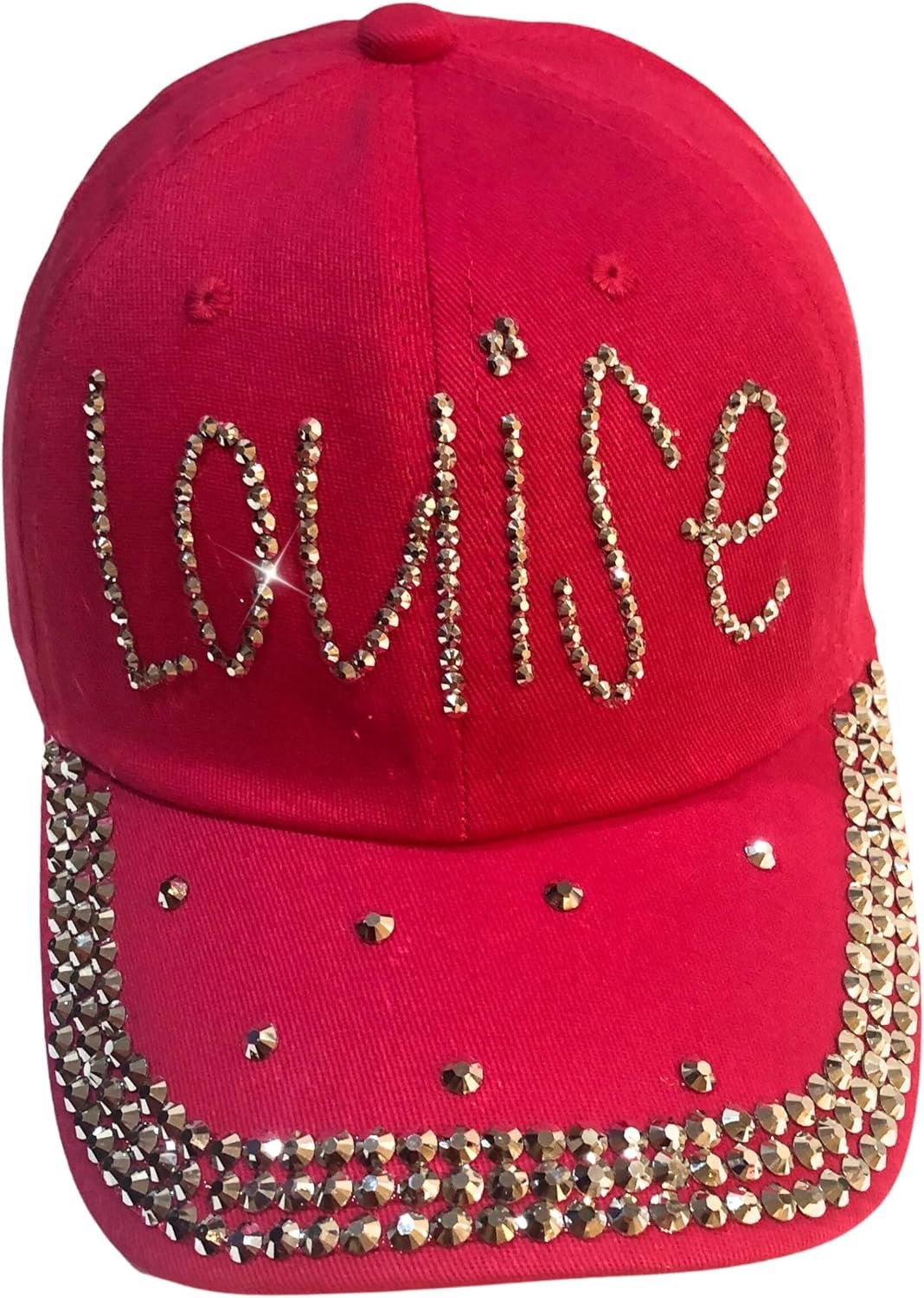Popfizzy Louise Hat for Women, Rhinestone Bestie Gifts for Women, Bling Best Friend Apparel, for Women