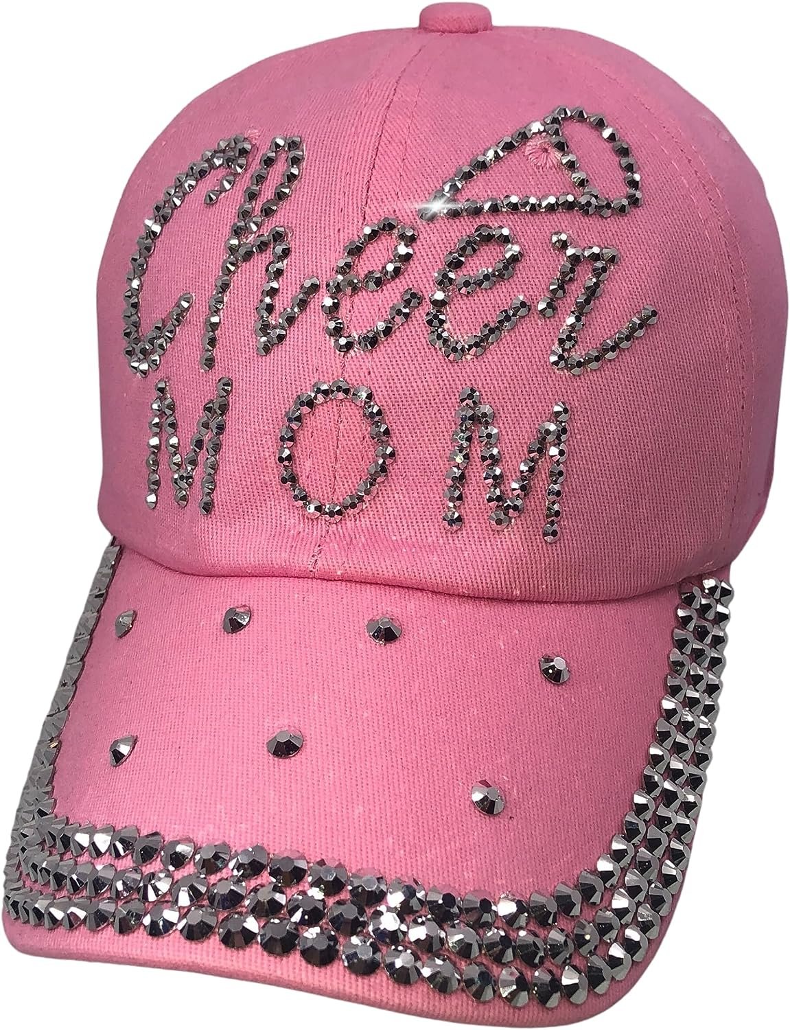 Popfizzy Cheer Mom Hat for Women, Rhinestone Cheer Mom Gifts, Bling Cheer Accessories, Cheer Clothes, Cool Cheer Gifts