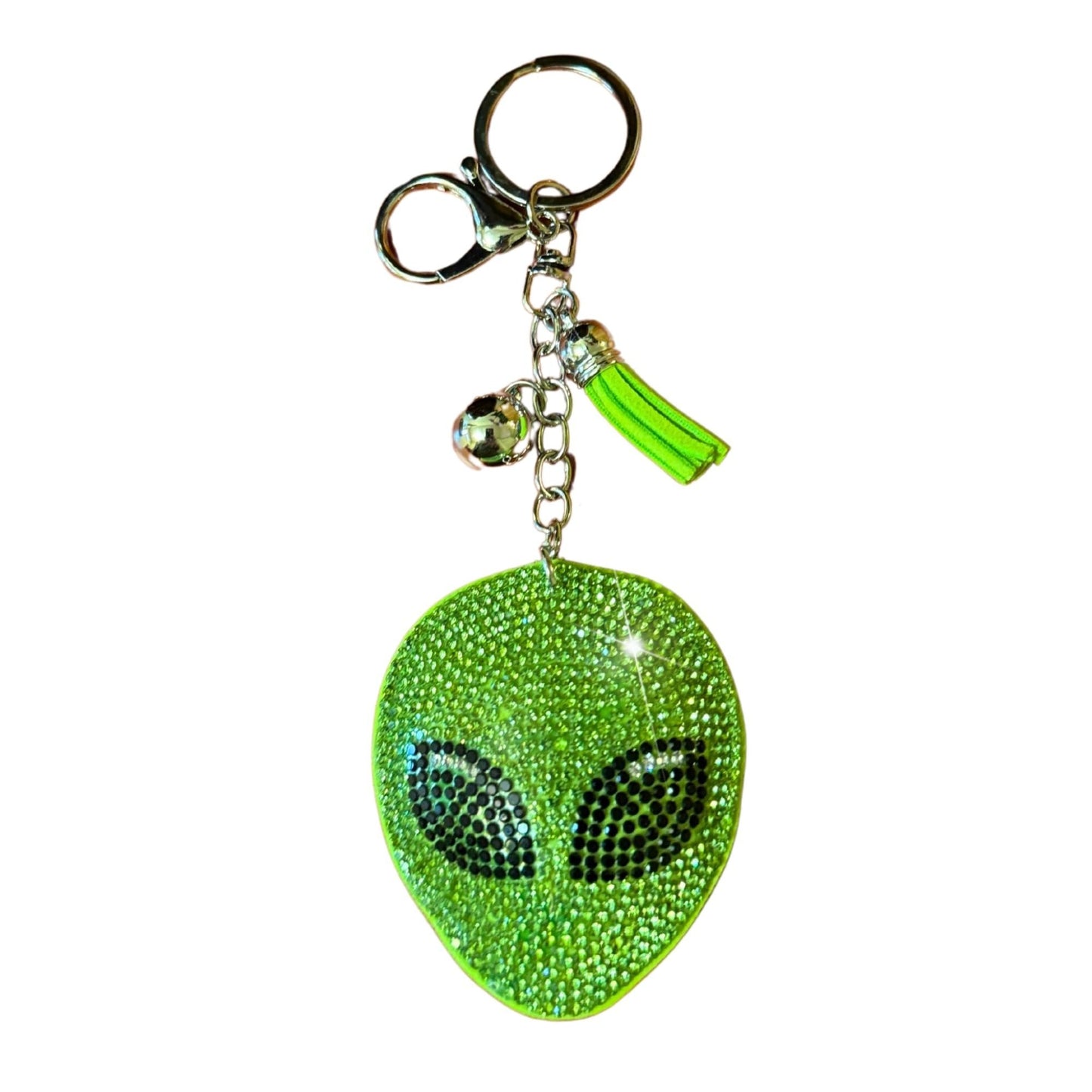 Popfizzy Alien Keychains for Women and Girls, Bedazzled Purse Charm, Bling Backpack Accessories, Bag Charms, Green Alien Gift