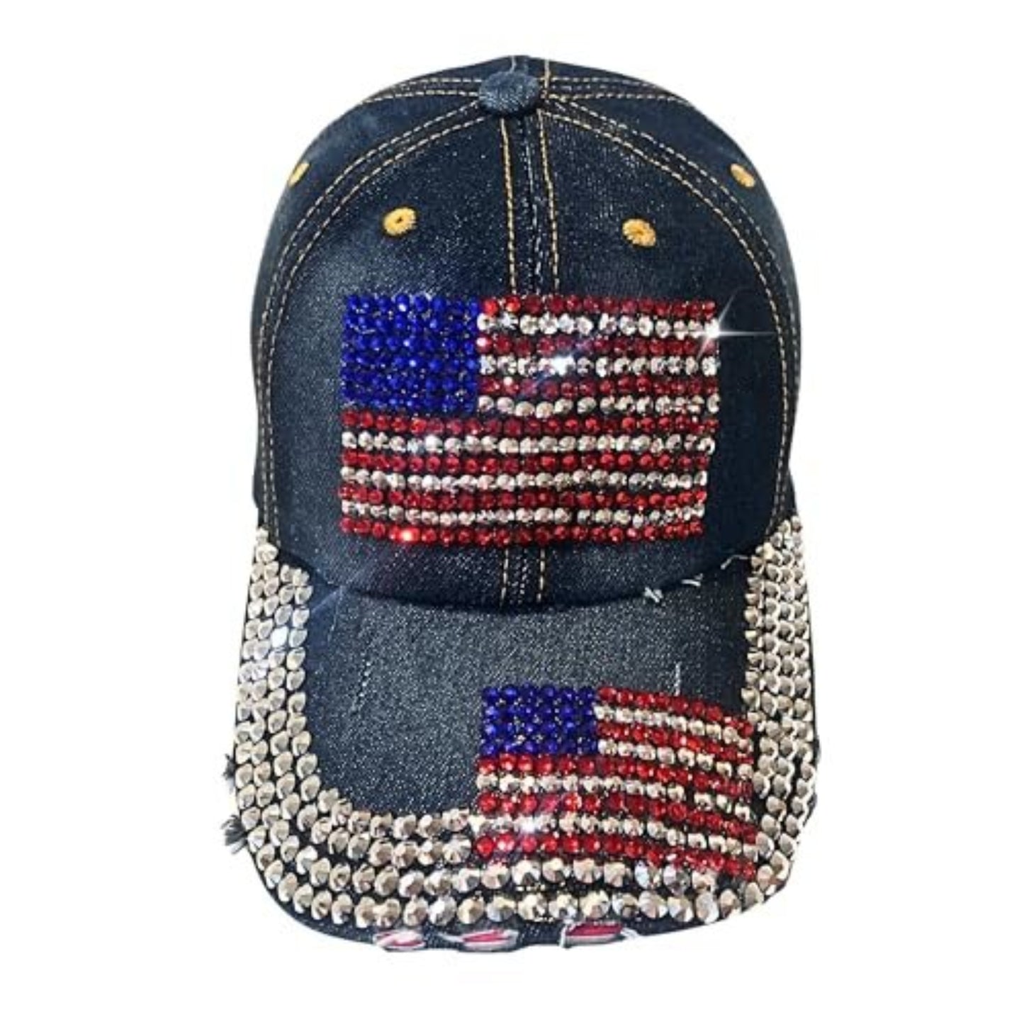 Popfizzy rhinestone American Flag Hat