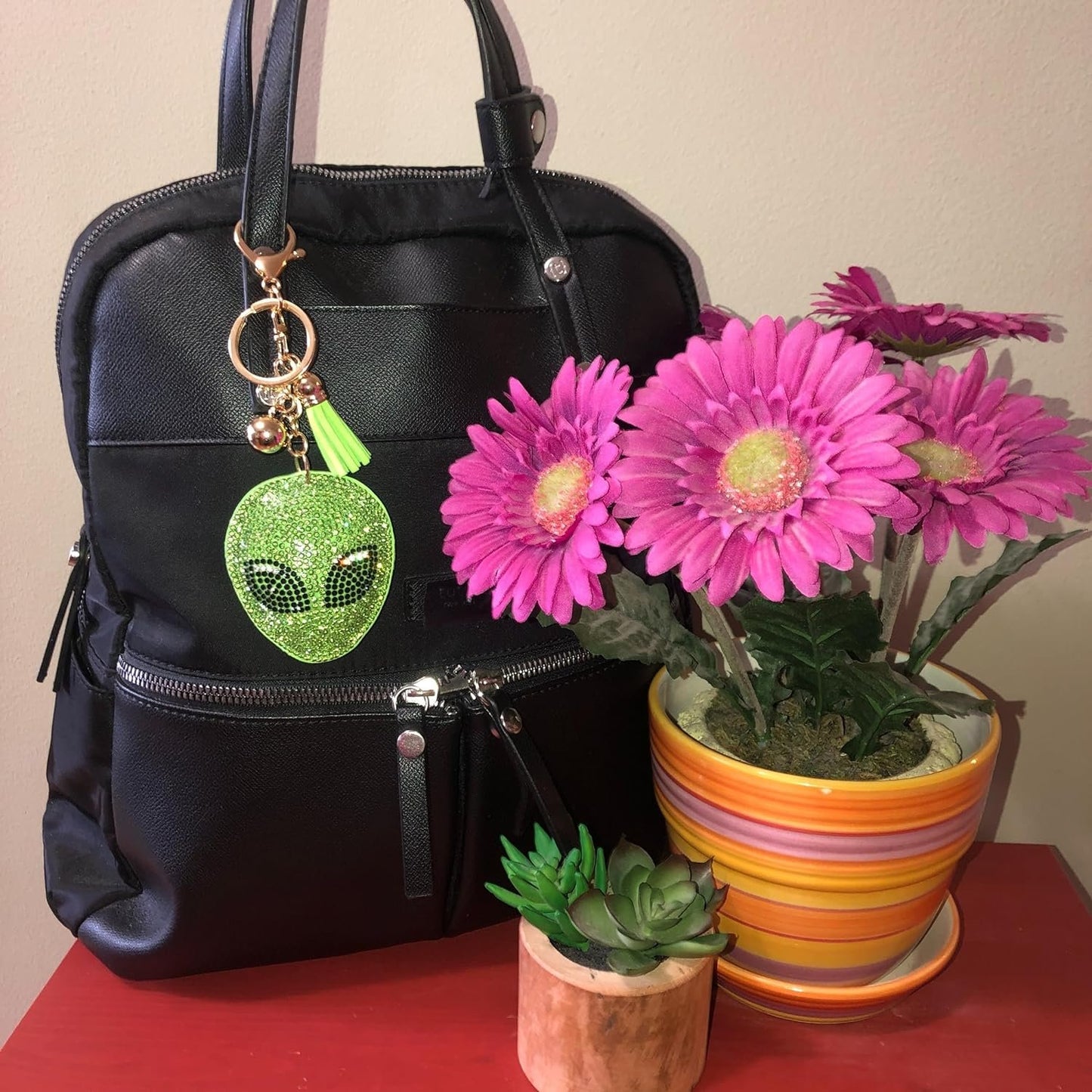 Popfizzy Bling Alien Keychain Accessories for Women, Rhinestone Keychain, Car Keys Keychain Charms