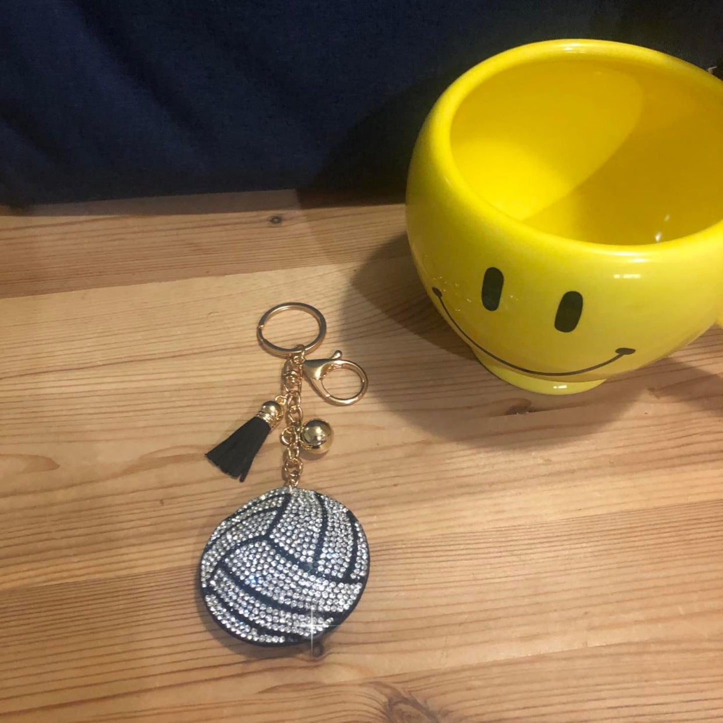 Popfizzy Bling Volleyball Keychain for Girls, Rhinestone Volleyball Gifts for Volleyball Fans, Bag Charm, Womens Purse Charm