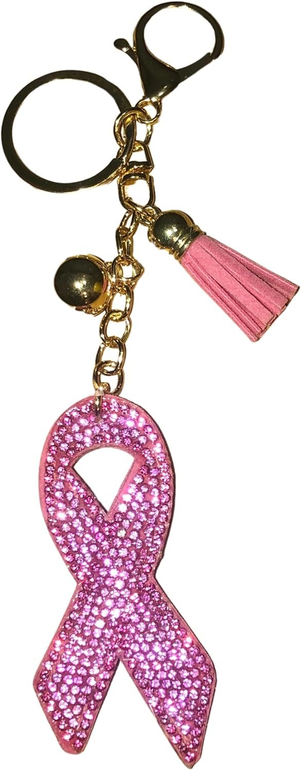 Popfizzy Pink Breast Cancer Keychain Accessories for Women, Breast Cancer Gift for Her