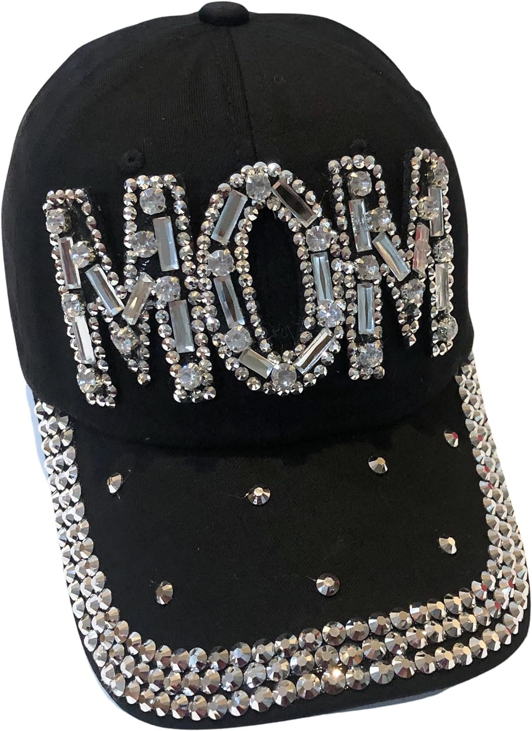 Popfizzy Rhinestone Mom Hat, Bling Baseball Cap for Mom, Cool Mom Gifts, Best Mama Hat, Sparkle Mom Accessories, Mom Cap