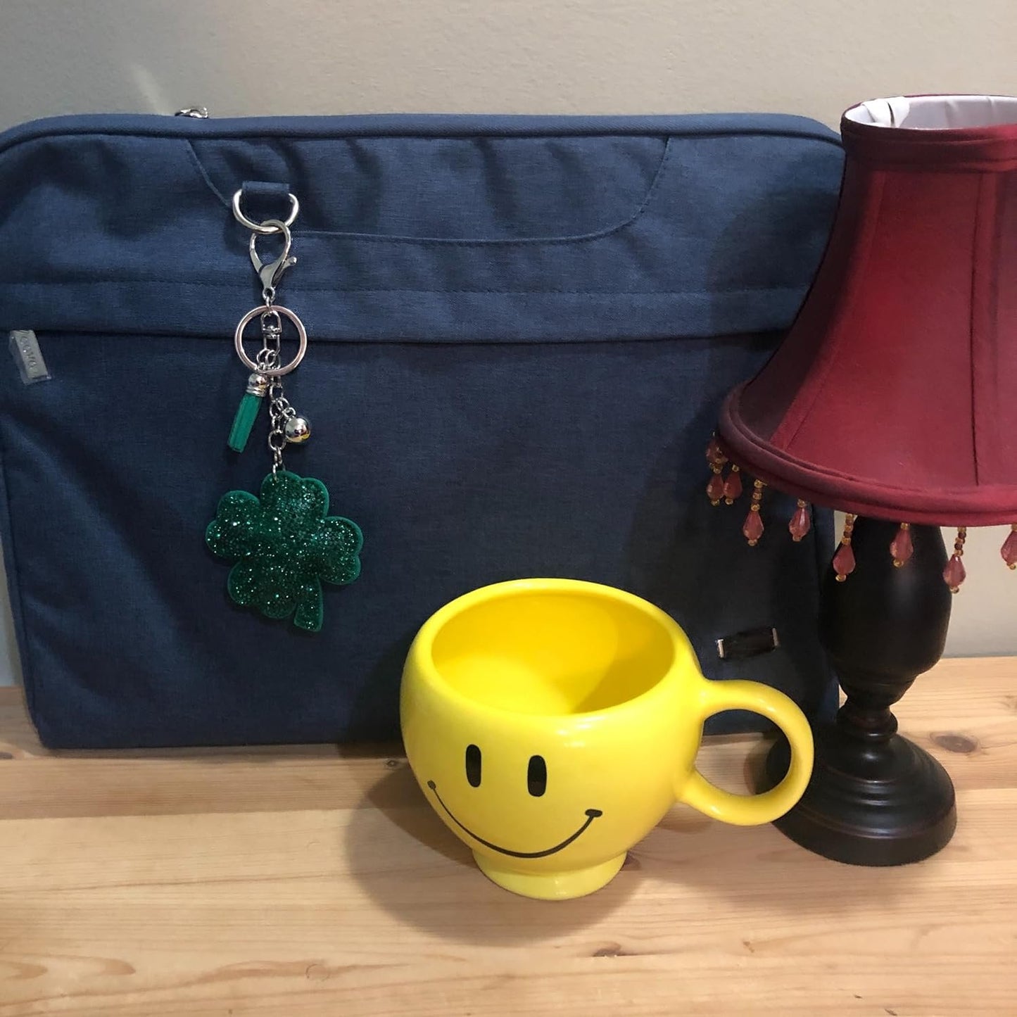 Popfizzy Green Shamrock Keychain for Women, Irish Gifts, Lucky Clover Keychain, Bling Backpack Keychain, Shamrock Purse Charm