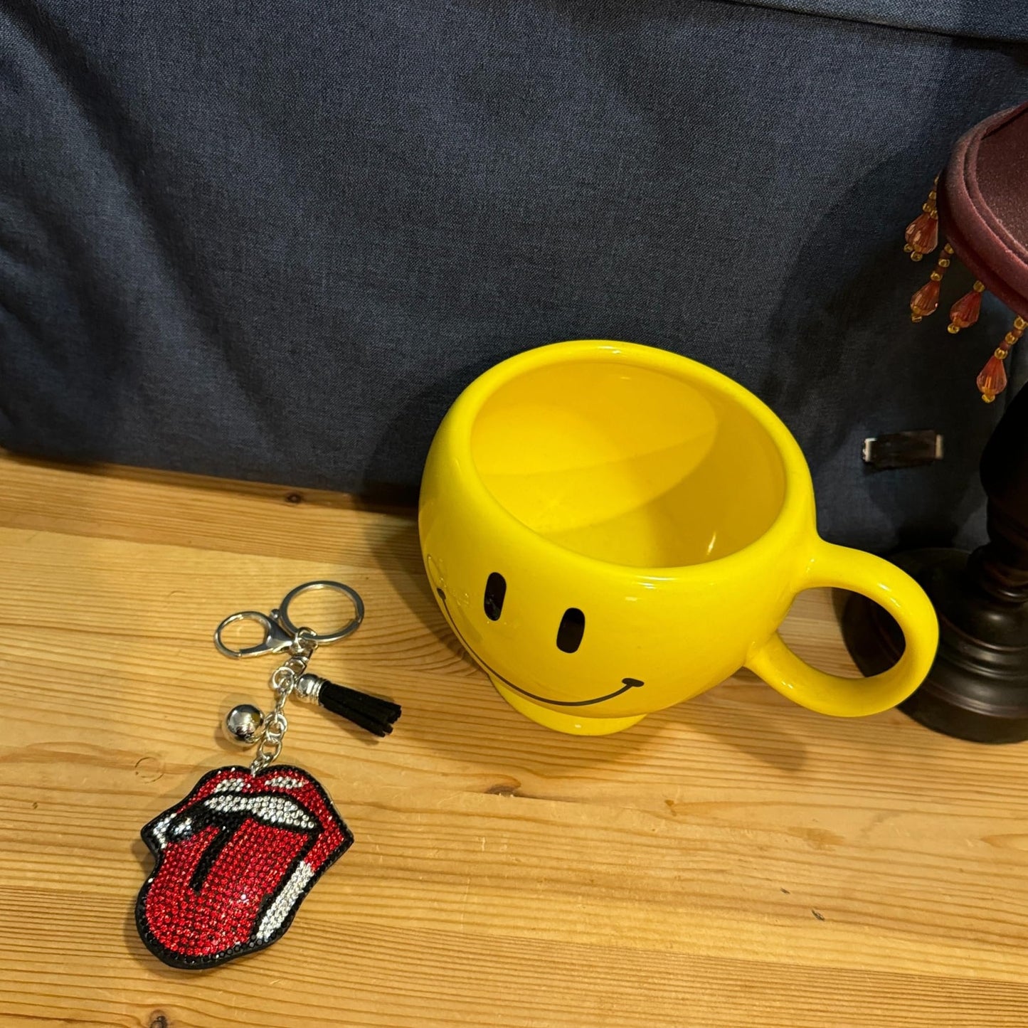 Popfizzy Red Tongue Keychain Accessories for Women and Girls, Backpack Hot Lips Key Chain, Handmade Rhinestone Purse Charms