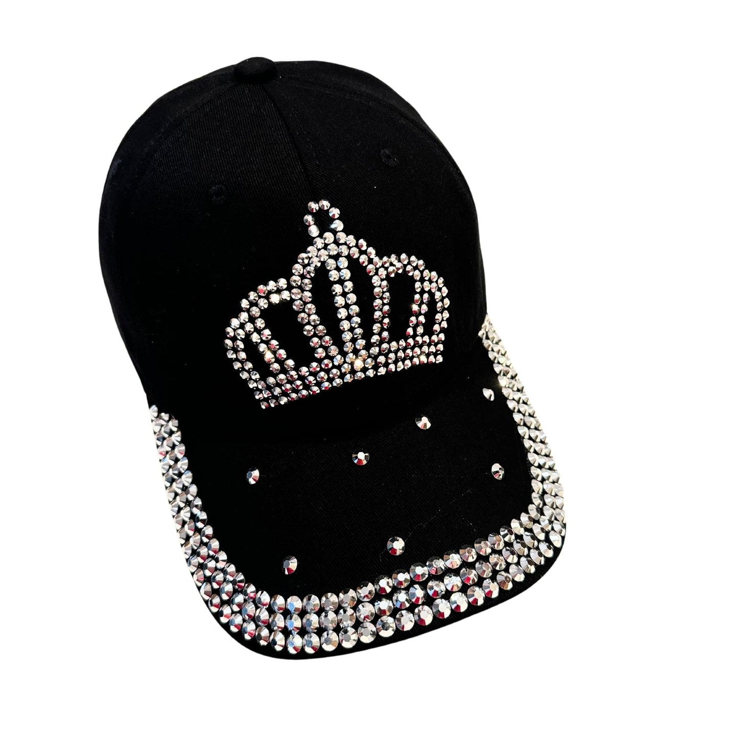 Popfizzy Rhinestone Baseball Cap for Women and Girls, Fun Bedazzled Hats, Shiny Bling Denim and Diamond Hat, Sparkly Gifts