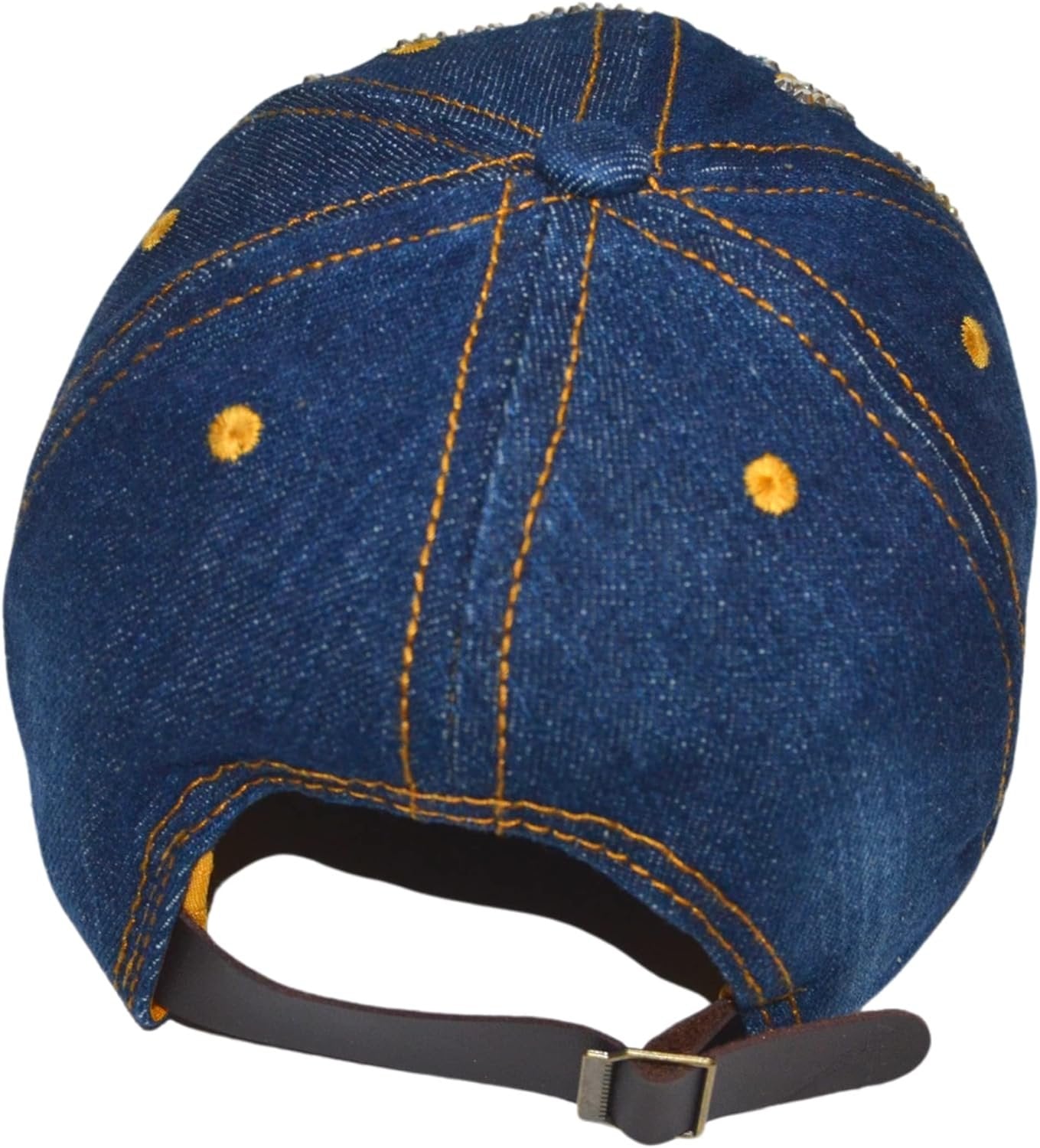 Popfizzy Womens Bling MC Fleur de Lis Baseball Cap, Blue, Cotton, NOLA Gift