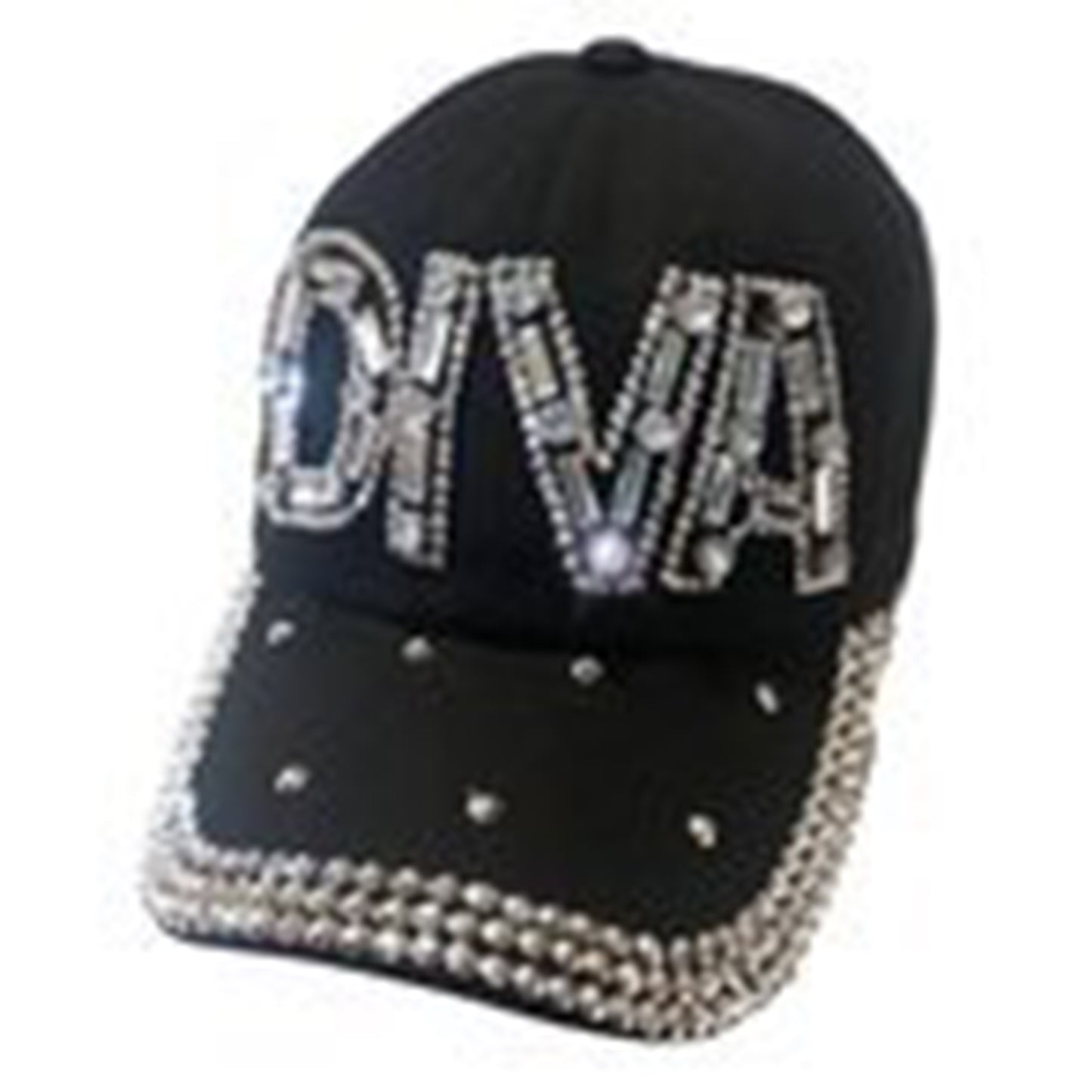Rhinestone Diva Hat for Women, Bedazzled Diva Gifts, Black Bling Baseball Hat