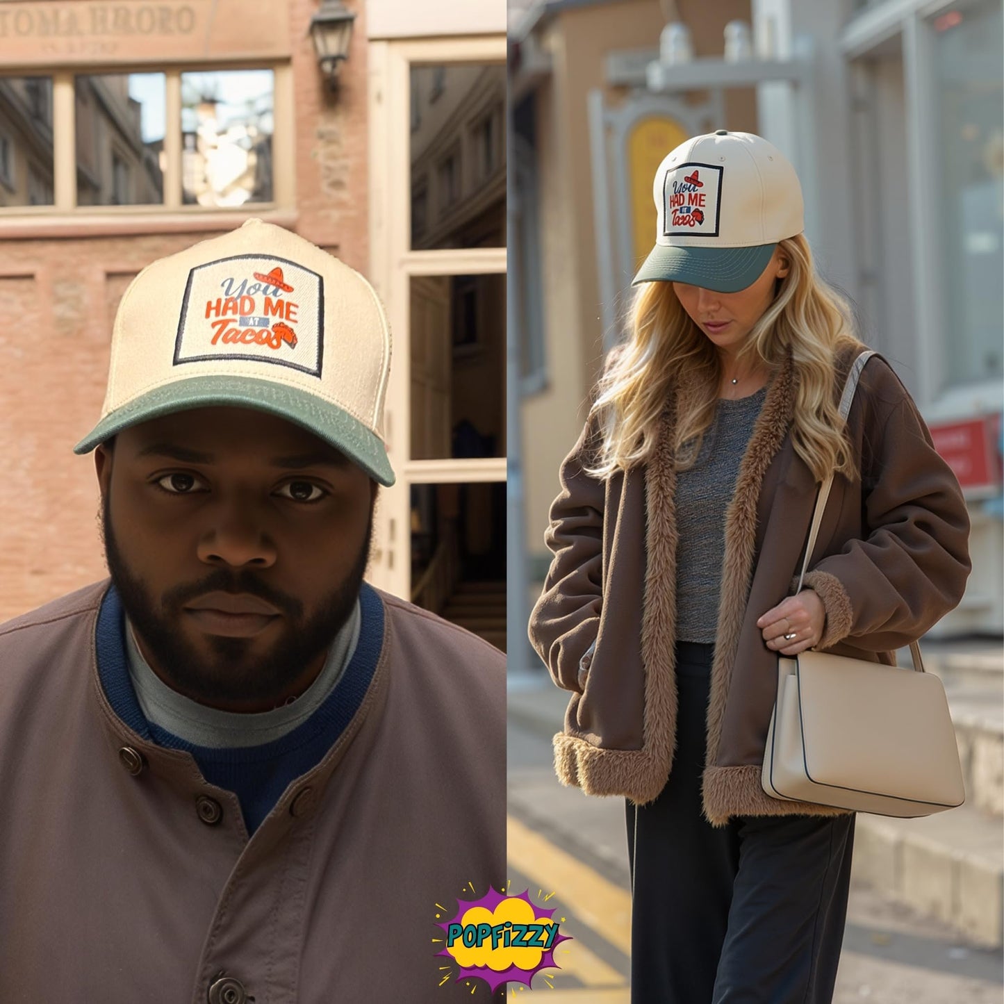 Popfizzy You Had Me at Tacos Hat for Men and Women, Fun Foodie Hat, Funny Taco Gifts for Adults, Adult Humor Caps, Adjustable
