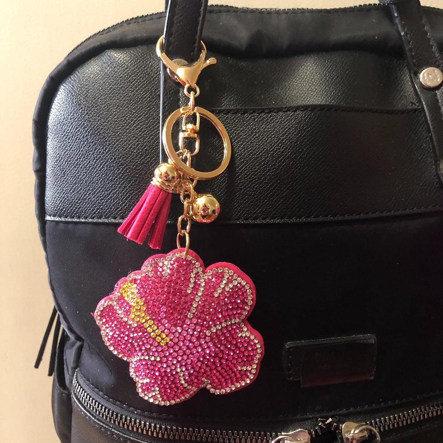 Popfizzy Keychain for Women and Girls, Rhinestone Purse Charm, Bling Backpack Key Fob, Crystal Bag Charms, Fun Keyrings