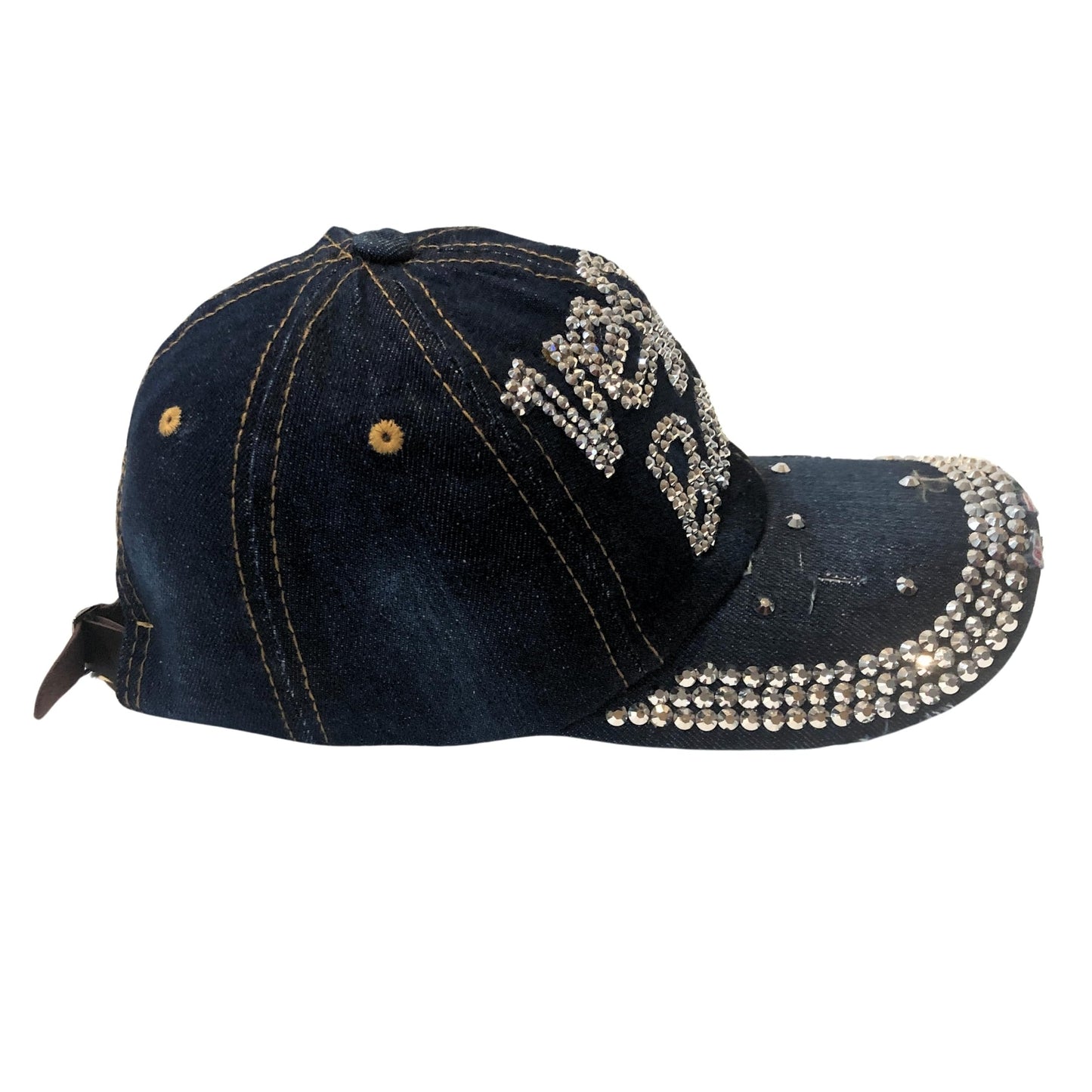 Popfizzy Women's Vegas Baby Hat, Black Baseball Cap with Rhinestones, Las Vegas Souvenir