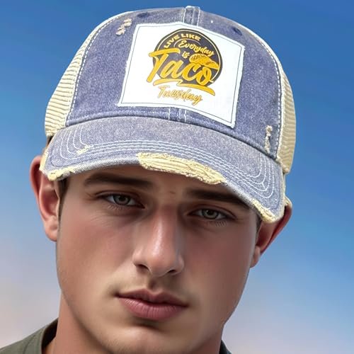 Popfizzy Funny Trucker Hats for Taco Lovers, Gift for Taco Lovers, Unisex Taco Baseball Cap for Men and Women (Taco Tuesday)