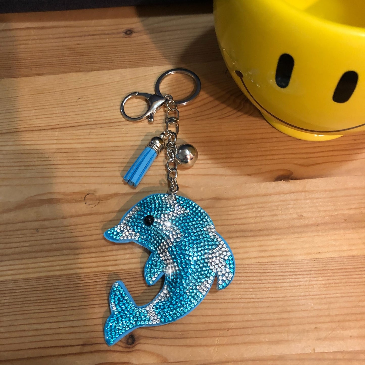 Popfizzy Bling Blue Dolphin Keychain Accessories for Women and Girls, Rhinestone Dolphin Purse Charms, Sparkle Dolphin Gifts