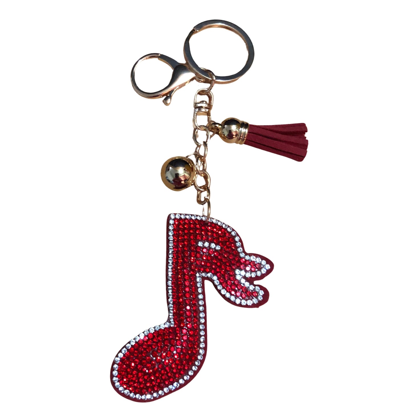 Music Note Keychain for Women and Girls Rhinestone Purse Charms Bling Backpack Accessories, Cute Key Fob Key Chain