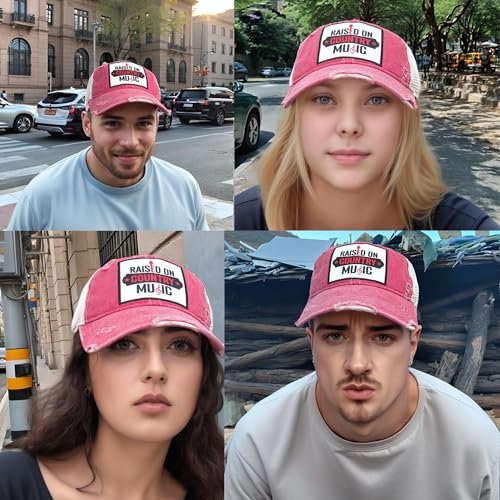 Popfizzy Raised on Country Music Hats for Women and Men, Country Music Gifts for Adults, Funny Trucker Hats, Adult Humor Caps