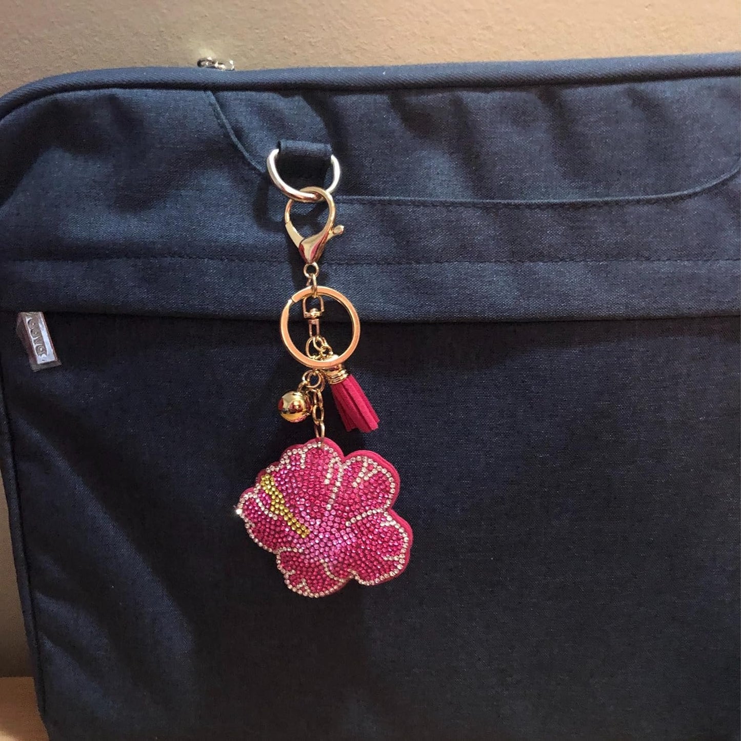 Popfizzy Keychain for Women and Girls, Rhinestone Purse Charm, Bling Backpack Key Fob, Crystal Bag Charms, Fun Keyrings