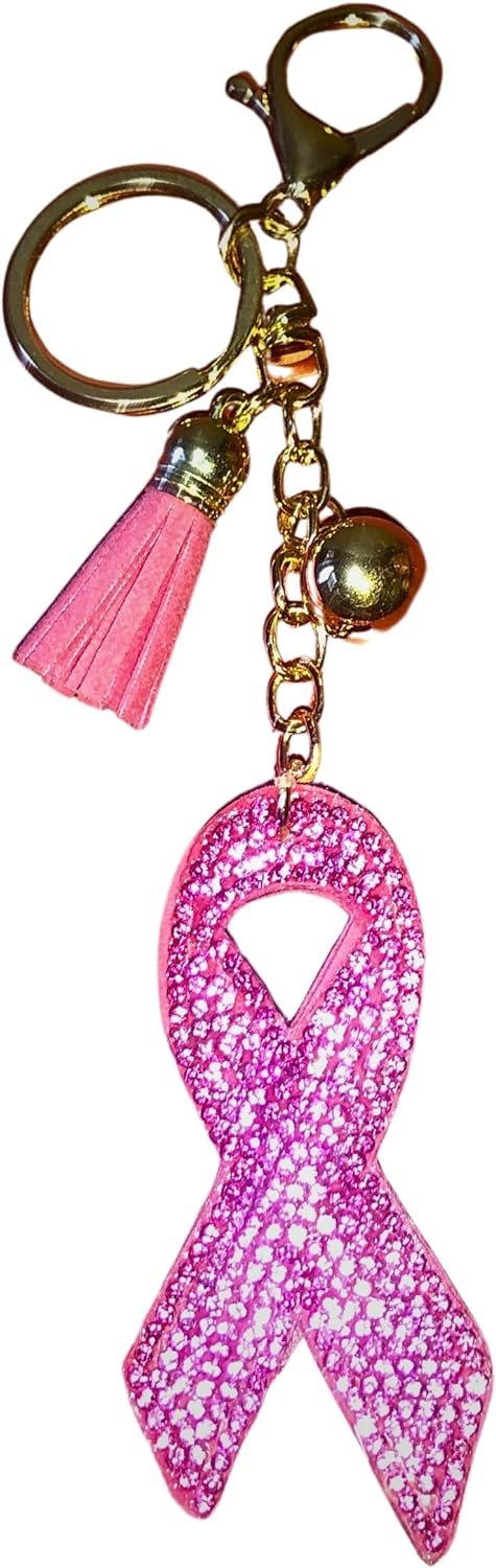 Popfizzy Pink Breast Cancer Keychain Accessories for Women, Breast Cancer Gift for Her