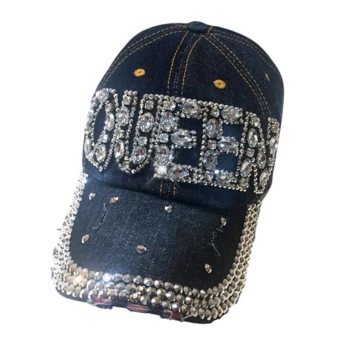 Popfizzy Queen Hats for Women, Bedazzled Queen Gifts, Bling Hats for Women, Sparkly Rhinestone Hat, Trendy Queen Accessories