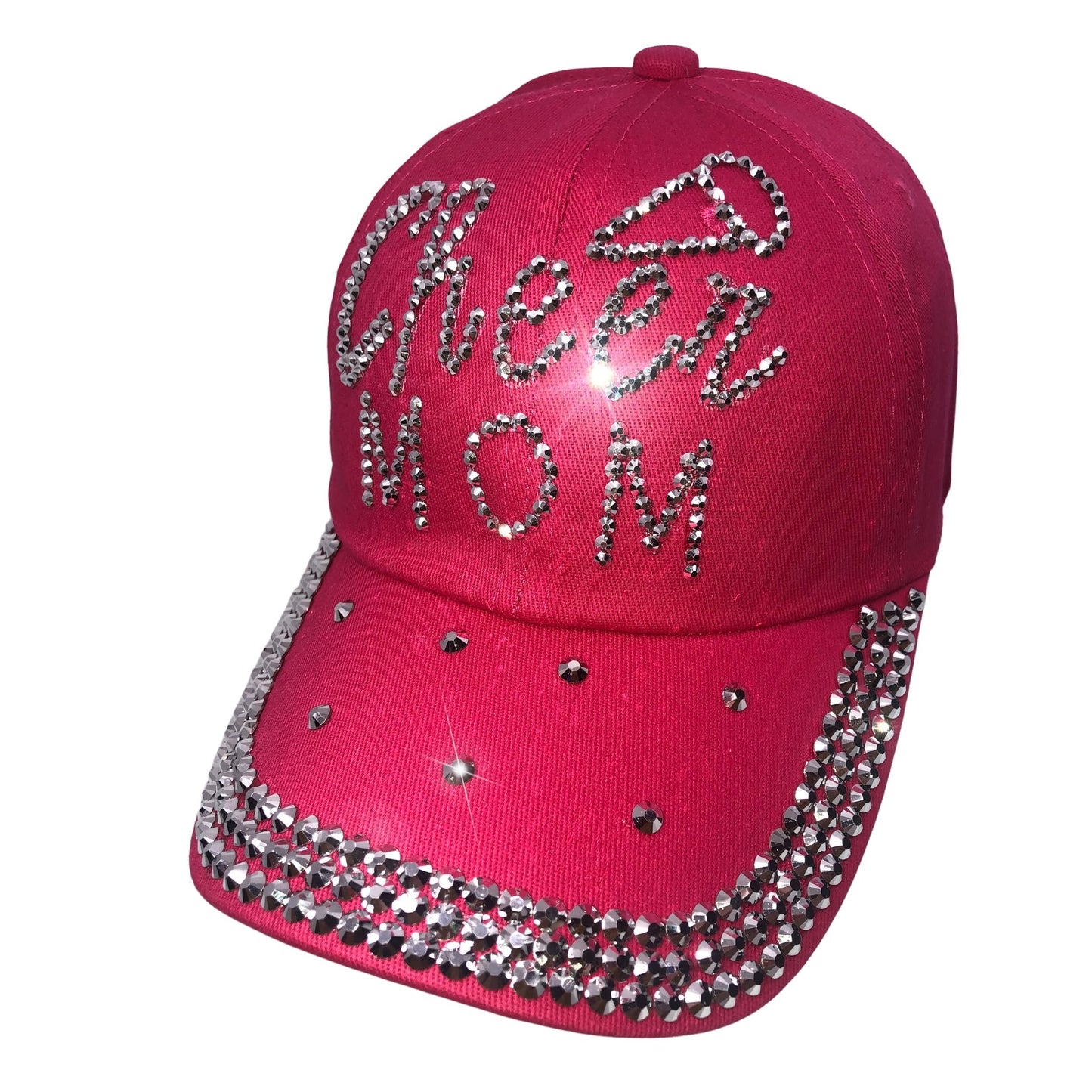 Popfizzy Cheer Mom Hat for Women, Rhinestone Cheer Mom Gifts, Bling Cheer Accessories, Cheer Clothes, Cool Cheer Gifts