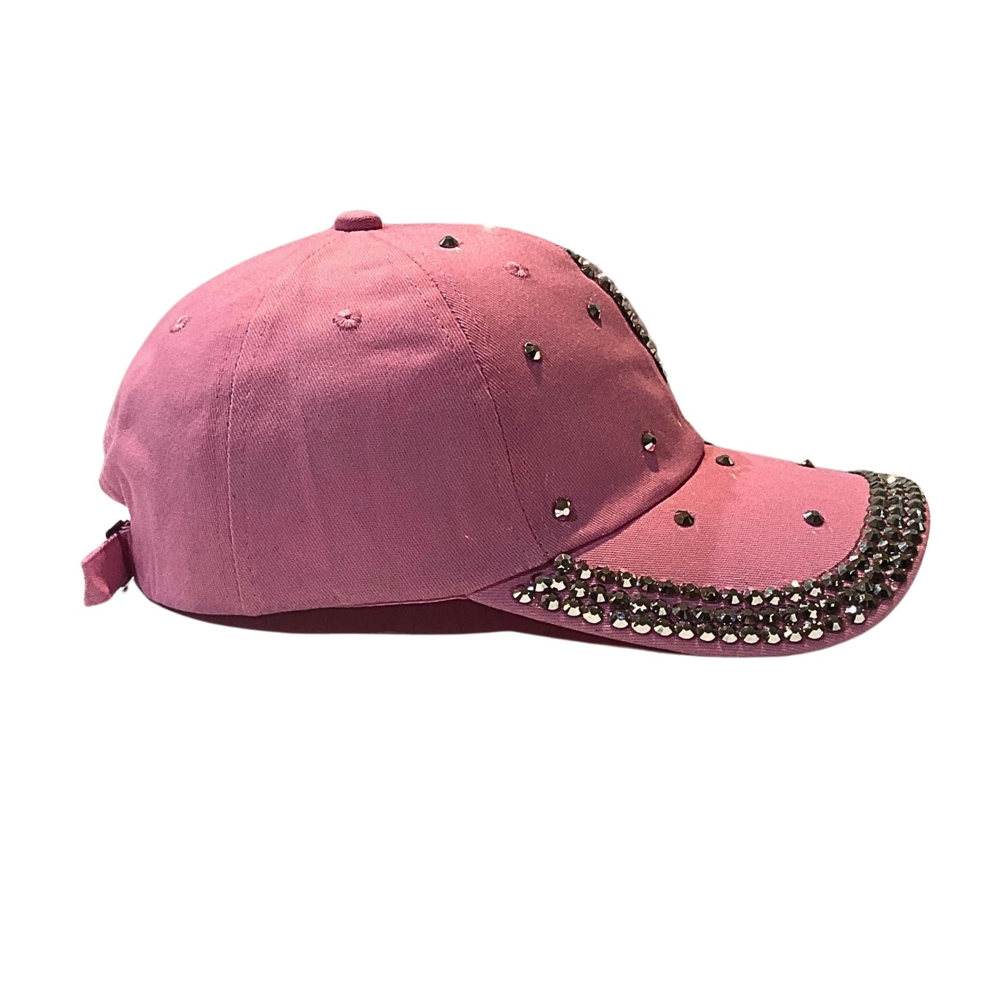 Popfizzy Pearl Heart Hat with Rhinestones for Women, Bling Heart Accessories, Bedazzled Baseball Cap, Bling Gifts for Women