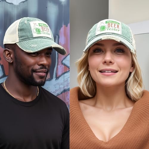 Popfizzy Beer Drinking Hats for Men and Women, Funny Trucker Hats for Adults, Beer Drinkers Gift, Adult Humor Caps (Green)