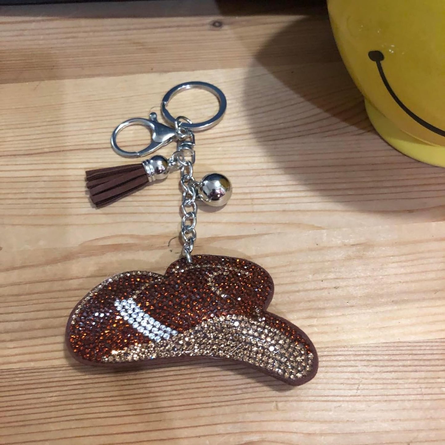 Popfizzy Cowgirl Hat Rhinestone Keychain Accessories for Women, Car Keys Keychain Charms, Cute Keychain, Bling Purse Charms for Handbags