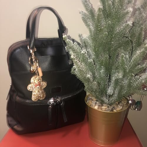 Popfizzy Bling Christmas Gingerbread Man Keychain, Christmas Gifts for Women and Girls, Stocking Stuffers, Party Favors