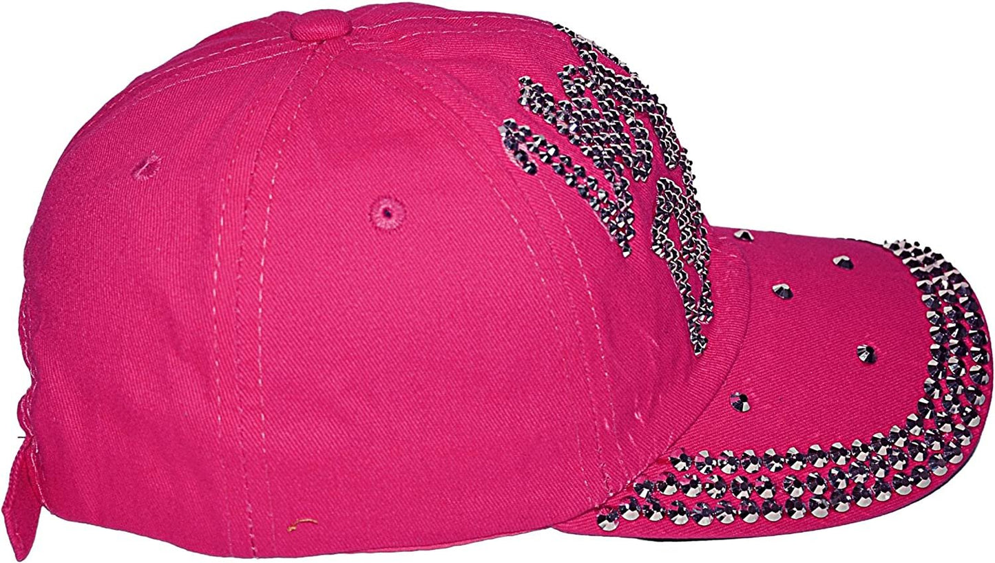 Women's Bling Pink Las Vegas Cap, Bejeweled Rhinestone Baseball Cap, Distressed Pink Hat for Women, Bling Gifts for Women