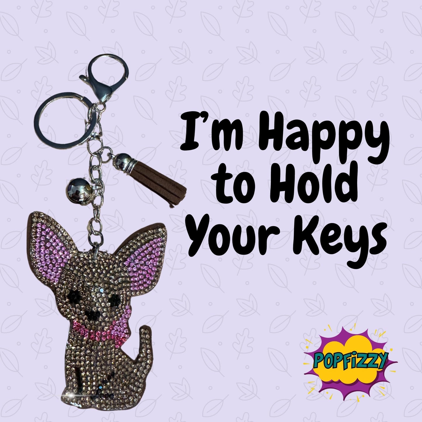 Popfizzy Chihuahua Keychain Accessories, Animal Backpack Key Chain, Rhinestone Purse Charms, Chihuahua Gifts for Dog Lovers
